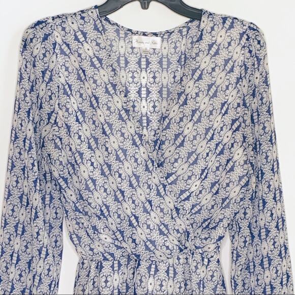 Honey and Rosie Romper Blue Periwinkle Surplice Long Sleeve Romper Small - Picture 10 of 14